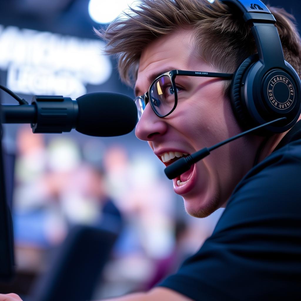 CaptainFlowers casting a League of Legends match