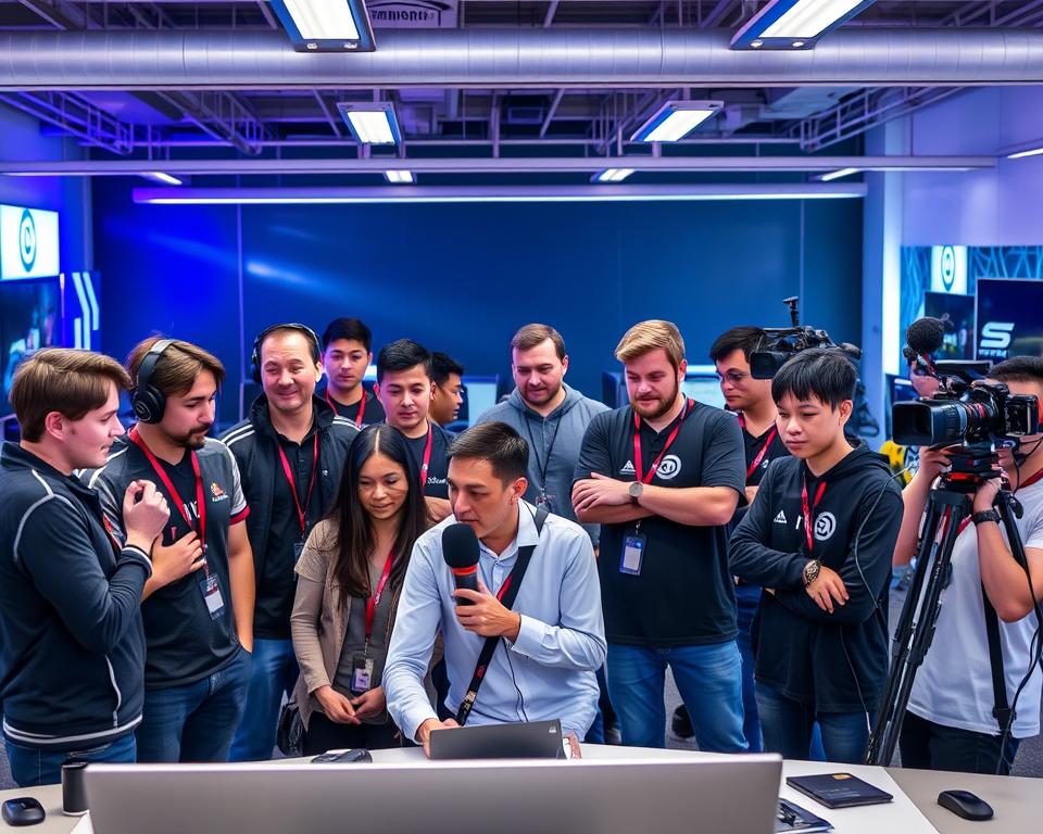 Diverse group of esports professionals representing various career paths Diverse group of esports professionals representing various career paths