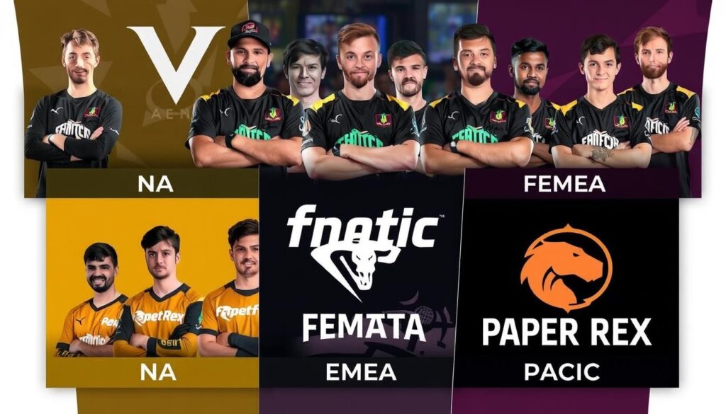 Top VALORANT teams from different regions competing at an international event