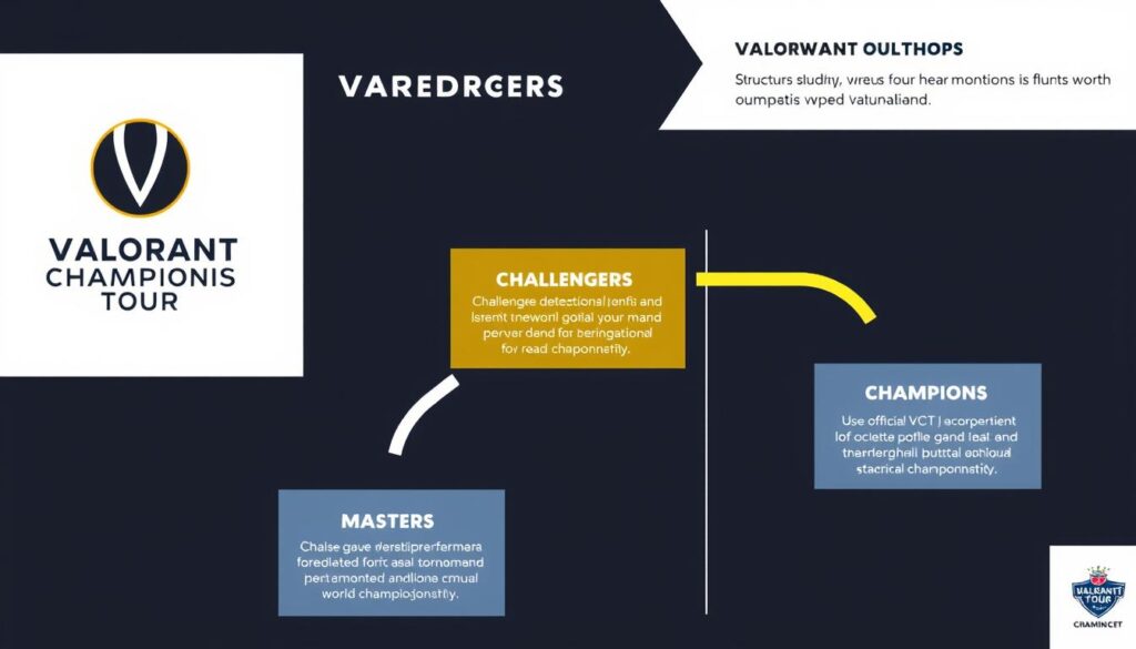 VALORANT Champions Tour structure diagram showing progression from Challengers to Masters to Champions