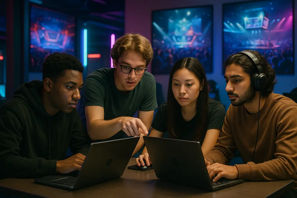 Baylor esports careers discussion with students reviewing competitive gaming plans