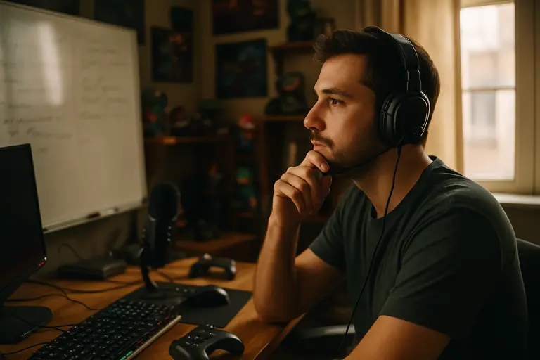 Streamer selecting between indie, horror, and sandbox game categories