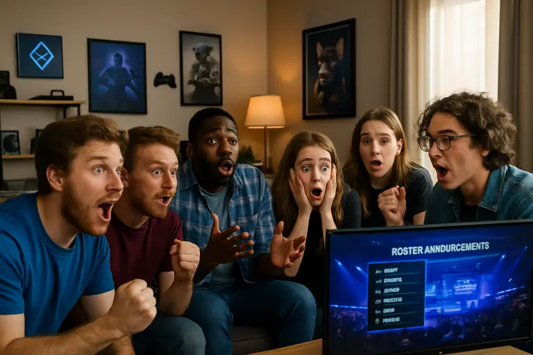 Esports fans watching a tactical shooter match from a small venue