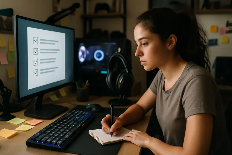 Esports staff reviewing channel settings on multiple monitors