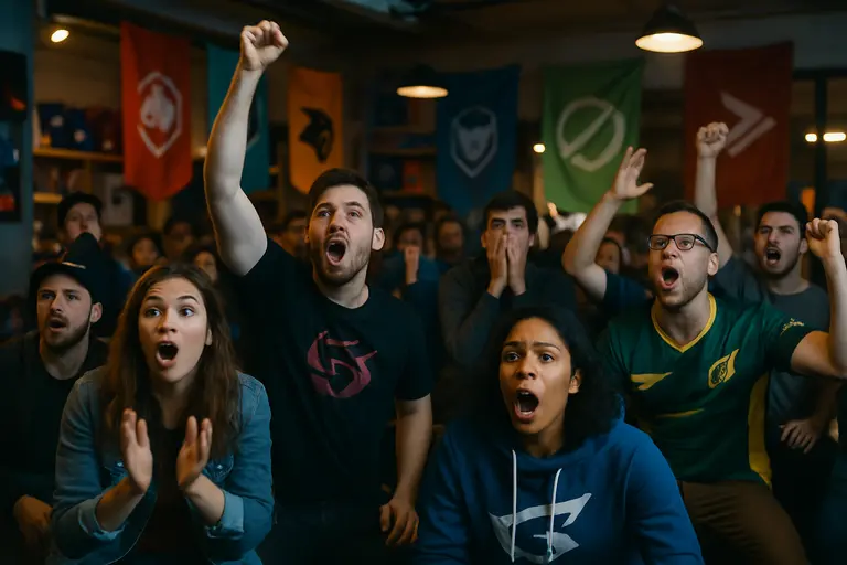 Call of Duty fans watching a competitive match from the crowd