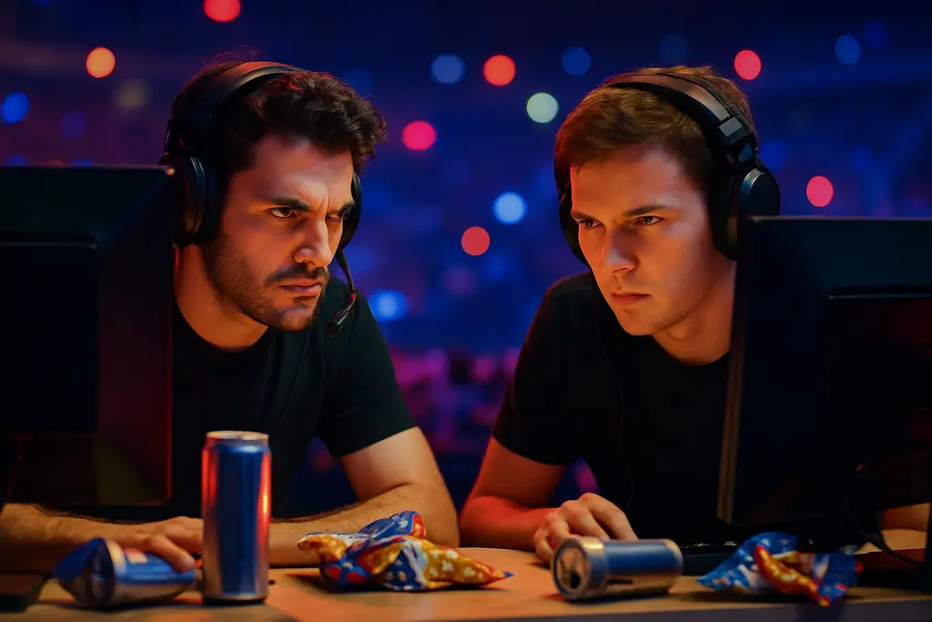 OWCS NA Stage 3 players preparing at a competitive Overwatch setup