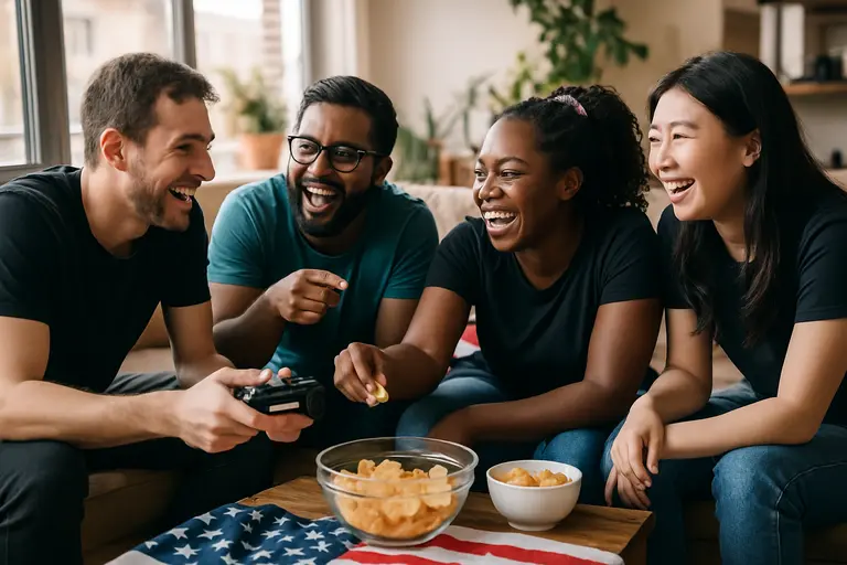 Players seated at practice stations before an international event
