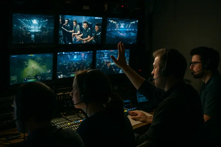 Streamer control room with multiple Fortnite broadcast feeds